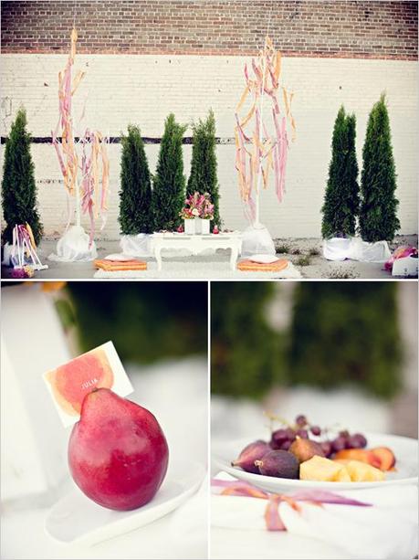 Detalles en blanco, rosa y naranja en tu boda