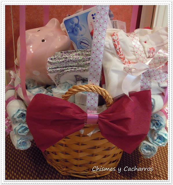 Galletas decoradas y Globo de pañales para Henar