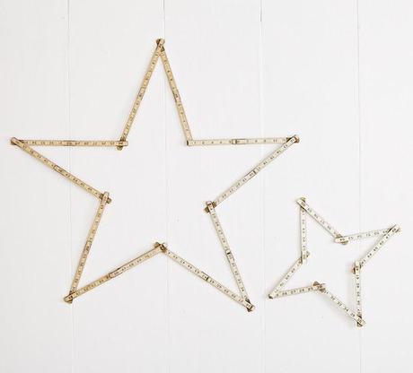 DIY Decoración Vintage: Una estrella en la pared con cinta métrica