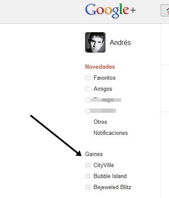 Google+ muestra acceso directo a Juegos