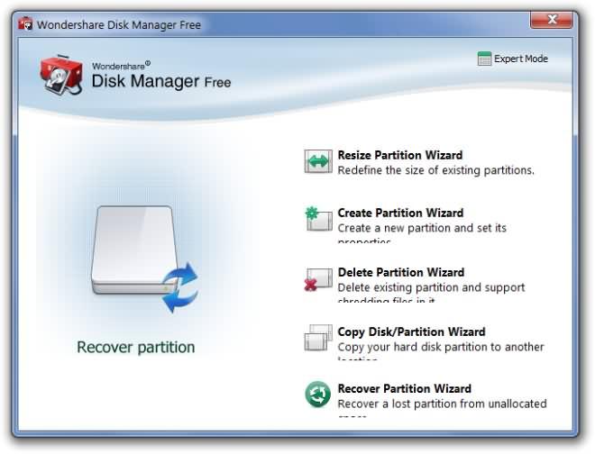 Disk Manager – Administrador de discos gratis de Wondershare
