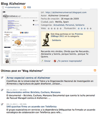 Este blog participa en los Premios 20Blogs 2011 en la categoría: Solidario