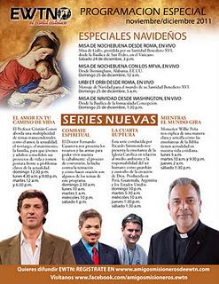 TELEVISIÓN CATÓLICA EN AMÉRICA: EWTN: HIGHLIGHT NOVIEMBRE- DICIEMBRE