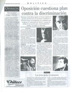Historia de Ley que establece medidas en contra de la Discriminación