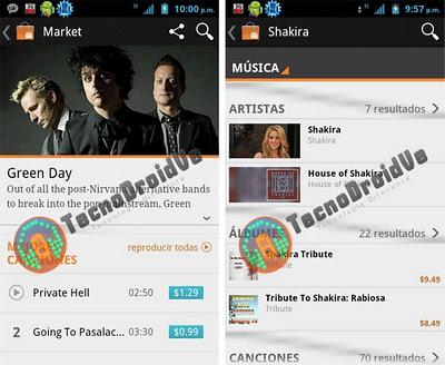 Primeras imágenes de Google Music Store