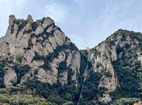 Via de subida del funicular de Sant Joan en Montserrat