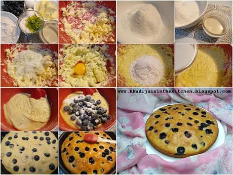 GÂTEAU AU CITRON VERT ET AUX BLEUETS / LIME BLUEBERRY CAKE / BIZCOCHO DE LIMA Y ARÁNDANOS / كيكة التوت الازرق و الليمون الاخضر