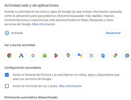 Ver y borrar actividad