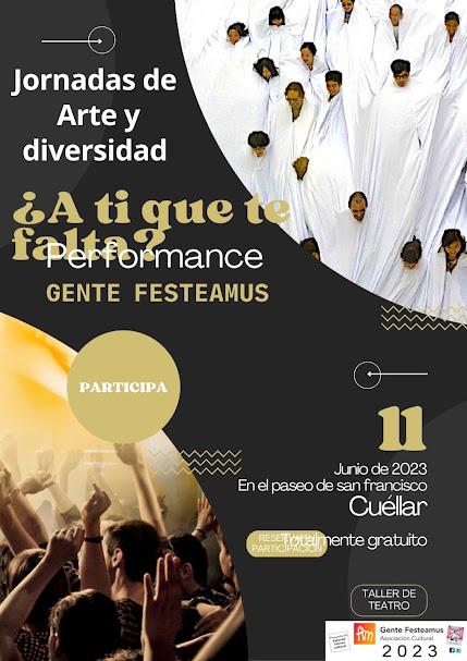 Performance en Cuellar Jornadas de arte y diversidad, por Manu Medina