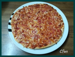 Pizza de jamón  y queso