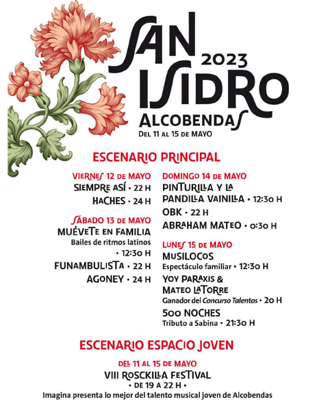 Fiestas de San Isidro 2023 en Alcobendas: conciertos