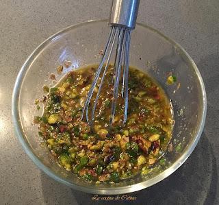 Calamares con vinagreta tibia de pistachos Calamares con vinagreta tibia de pistachos