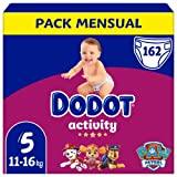 Dodot Pañales Bebé Activity Talla 5 (11-16 kg), 162 Pañales con Ajuste Más Resistente