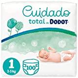 Dodot Pañales Bebé Cuidado Total Talla 1 (2-5 kg), 100 Pañales, Suave Protección de la Piel de...
