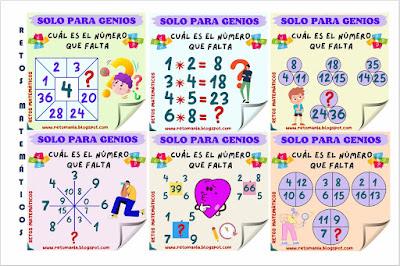 RETOS MATEMÁTICOS - SOLO PARA GENIOS Desafíos matemáticos, Retos matemáticos, Problemas matemáticos, Juego de números, Descubre el número, El número que falta, Busca el número, Números escondidos, Acertijos, Acertijos numéricos, Retos visuales, Acertijos visuales