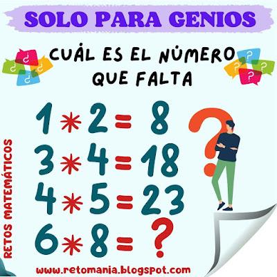 DESCUBRE EL NÚMERO QUE FALTA Desafíos matemáticos, Retos matemáticos, Problemas matemáticos, Juego de números, Descubre el número, El número que falta, Busca el número, Números escondidos, Acertijos, Acertijos numéricos, Retos visuales, Acertijos visuales
