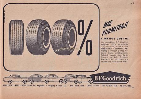 B.F. Goodrich neumáticos estadounidenses en Argentina en 1966