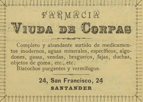 1903: farmacia Viuda de Corpas