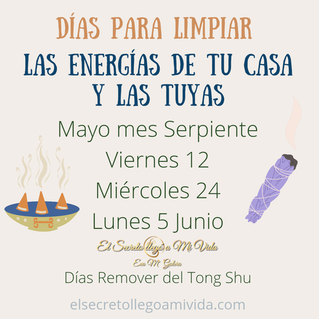 Días de mayo para limpiar 🧹 las energías