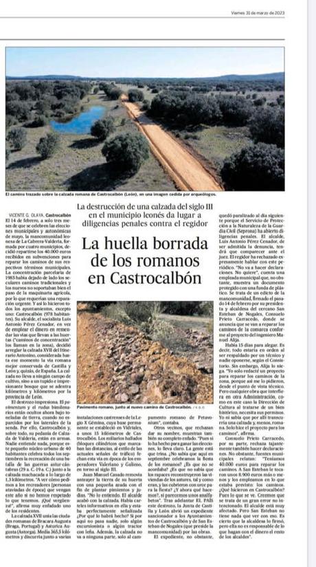 Destruccion de una calzada romana