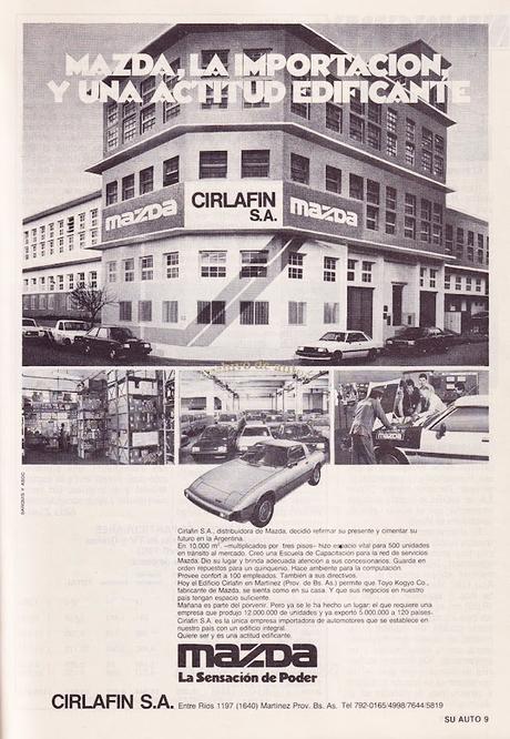 Mazda y su importador CIRLAFIN S.A. en el año 1981