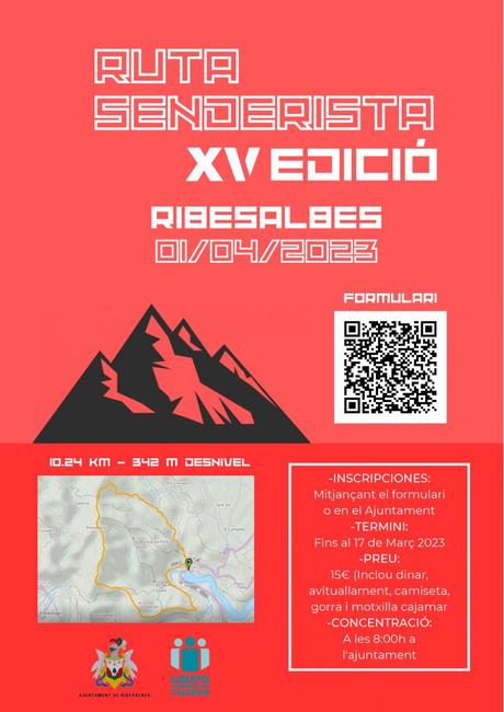 XV Edición Ruta Senderista en Ribesalbes, 1 de abril de 2023.