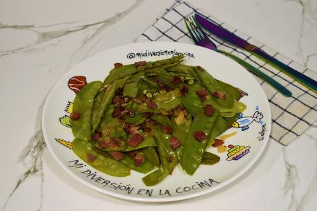 Tirabeques con Jamón