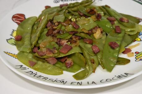 Tirabeques con Jamón