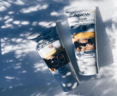 Protector solar avon Anew triple color