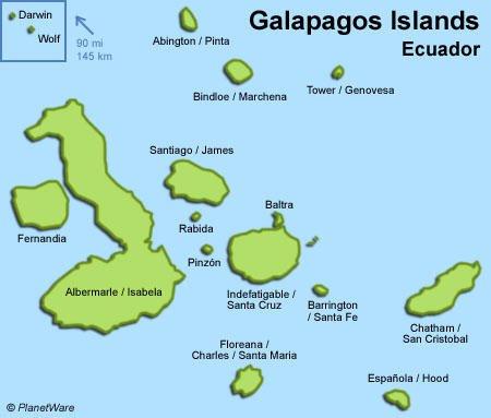 10 atracciones turísticas mejor valoradas en Ecuador Mapa de las Islas Galápagos - Atracciones Turísticas