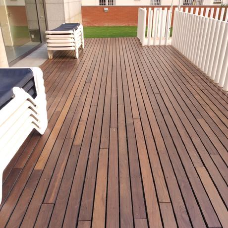 Tarima Exterior IPE Piscina – Lijado, reparación y aceitado