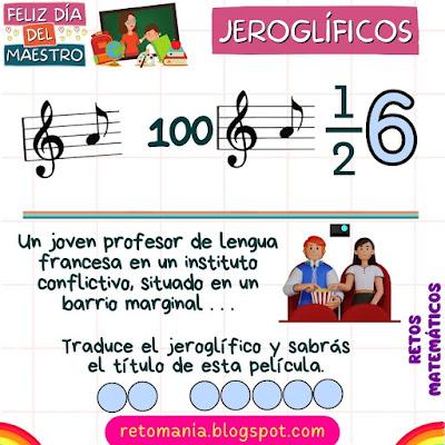 JEROGLÍFICOS Acertijos visuales, Jeroglíficos, Jeroglíficos escolares, Jeroglíficos con solución, Día del maestro, Día del Profesor