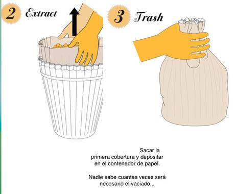 Una papelera para propaganda electoral.