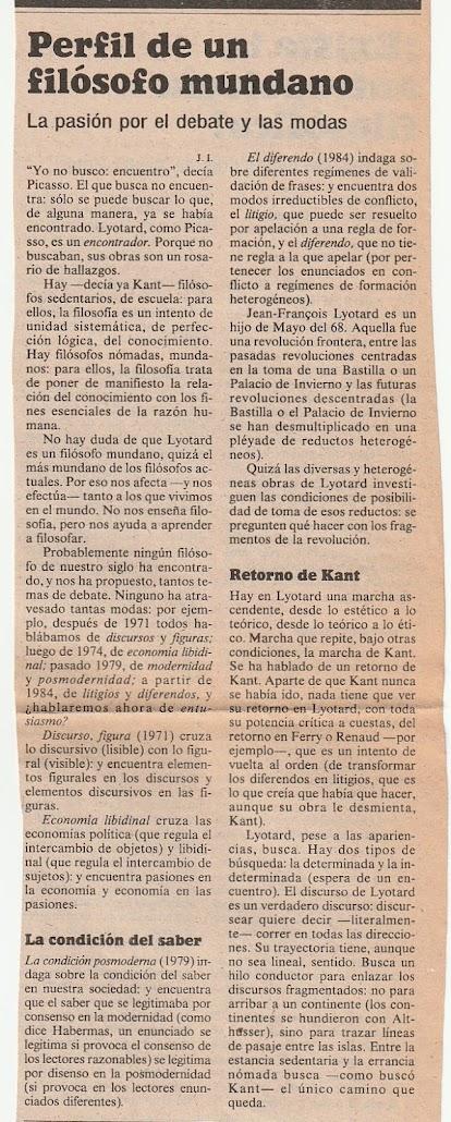 ESPECIAL LYOTARD (1986)