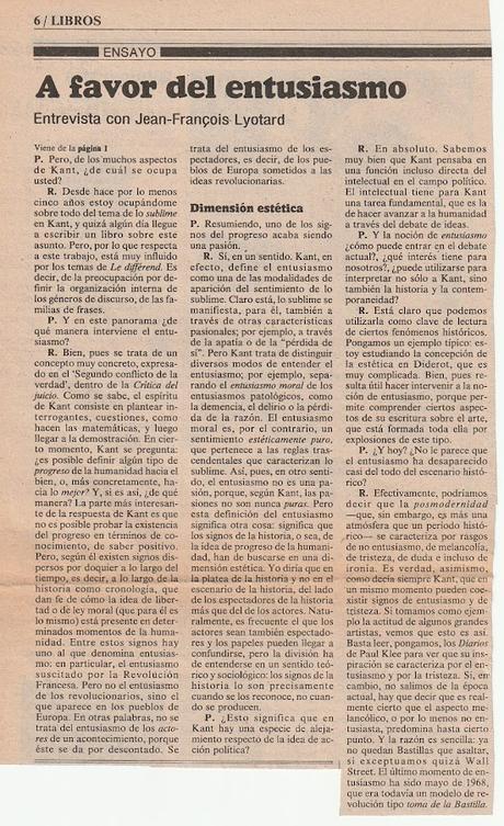 ESPECIAL LYOTARD (1986)