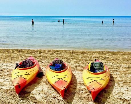Kayaks en la playa de Wasaga
