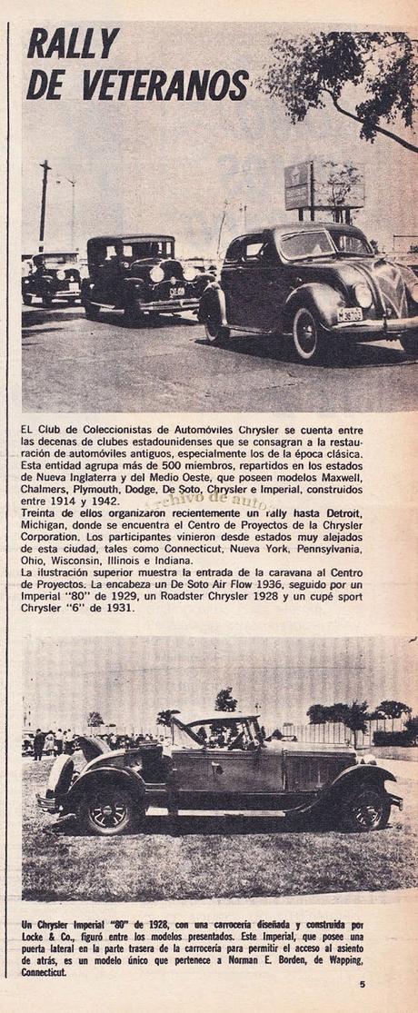 Rally de autos veteranos realizado en el año 1965 en Estados Unidos