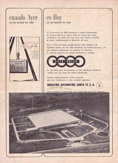 La planta de Industria Automotriz Santa Fe S.A. en 1965