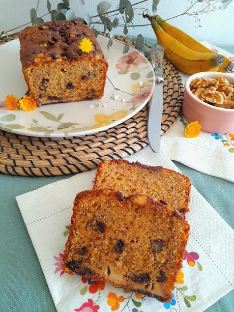 Banana bread - Bizcocho de plátano y chocolate