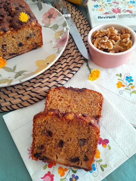 Banana bread - Bizcocho de plátano y chocolate