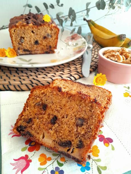 Banana bread - Bizcocho de plátano y chocolate
