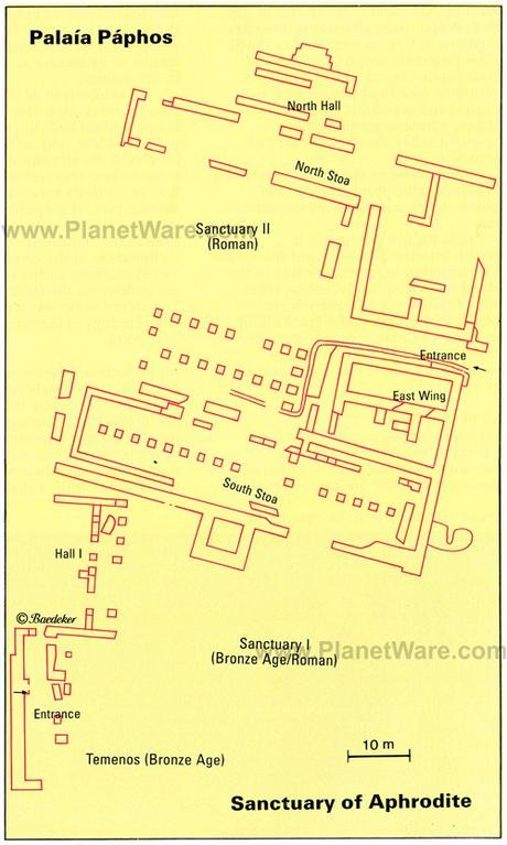 15 atracciones turísticas mejor valoradas en Paphos Santuario de Afrodita - Mapa del sitio