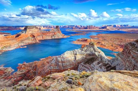 14 mejores lagos en los EE. UU. Punto de Alstrom, lago Powell, Arizona