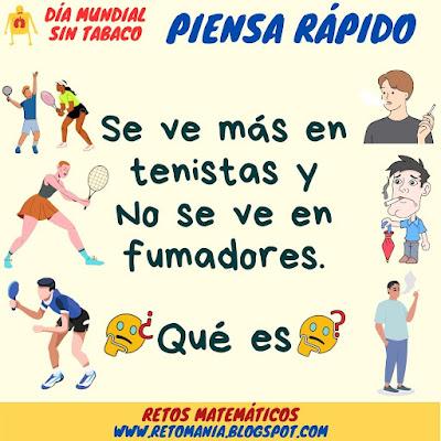 ACERTIJOS Desafíos matemáticos, Retos matemáticos, Problemas matemáticos, Problemas de lógica, Problemas de ingenio, Tabaco, Día mundial sin tabaco, Acertijos, Acertijos con solución, Piensa rápido