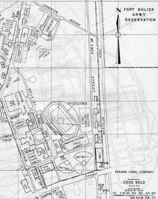 Plano Cartográfico de la antigua Coco Sólo Base US.Navy, Panama Canal Zone.