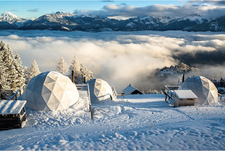 Glamping en Europa: 6 buenas direcciones para descubrir Glamping con vistas a la montaña en Whitepod en Suiza