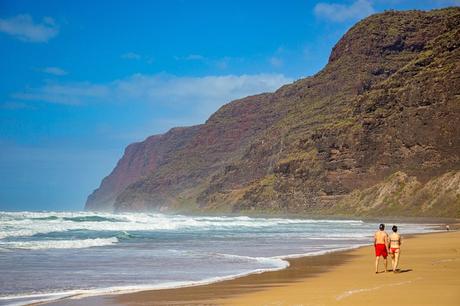 Comienzo de la costa de Napali en Polihale State Park