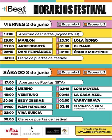 Horarios Toledo Beat Festival 2023