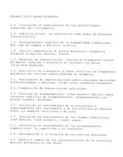 Programación: Iniciación a la secuenciación de contenidos del aprendizaje pianístico, por Agustín Manuel Martínez (de 8 a 10 años)