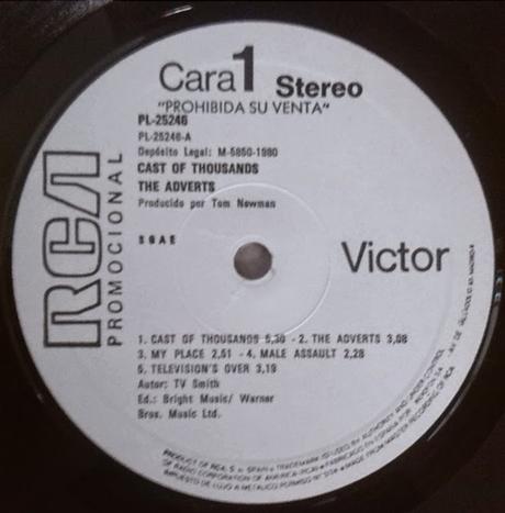 The Adverts -Cast of thousands Lp 1980